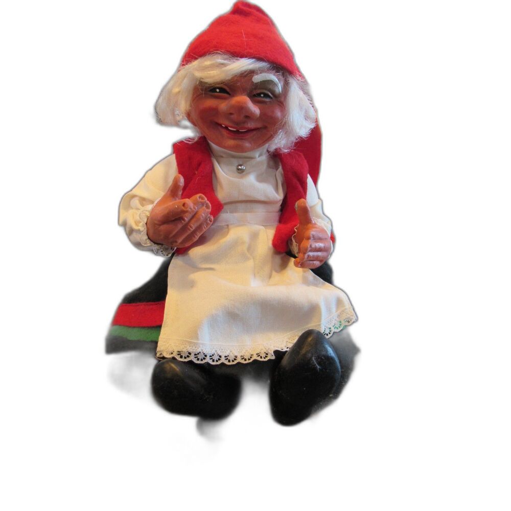 Vintage Arne Hasle Norwegian Plush Doll Gnome Christmas Elf signed